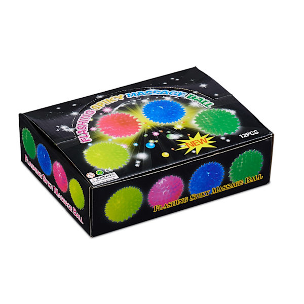 12 kpl. Kumipallot LED-valoilla