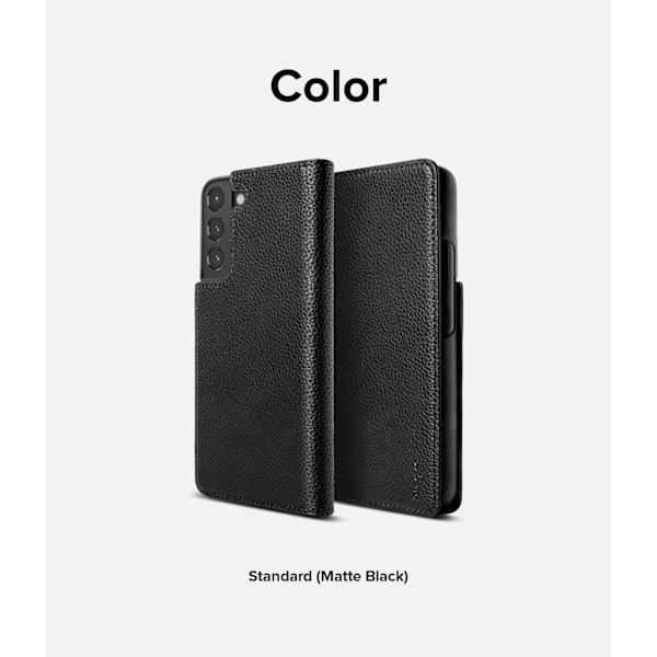 Lædertaske med klap til Galaxy S22+ Folio Signature sort