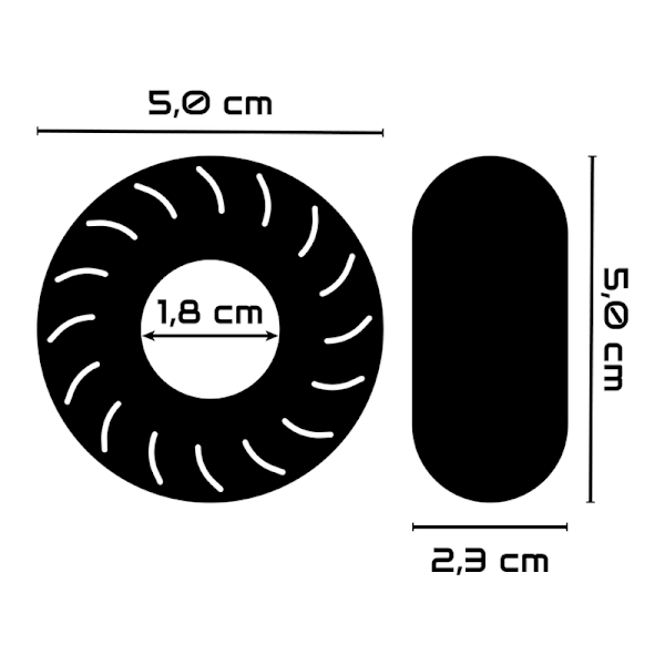 Powering - Superflexibel och motståndskraftig penisring 5Cm Pr08 Svart