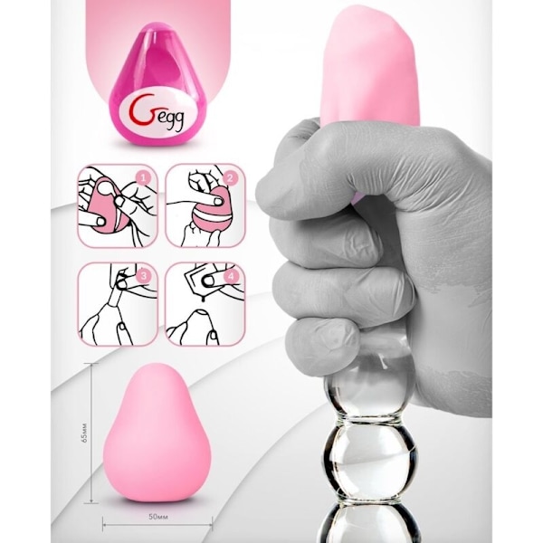 G-Vibe - Uudelleen käytettävä kuvioitu masturbaattorimuna vaaleanpunainen