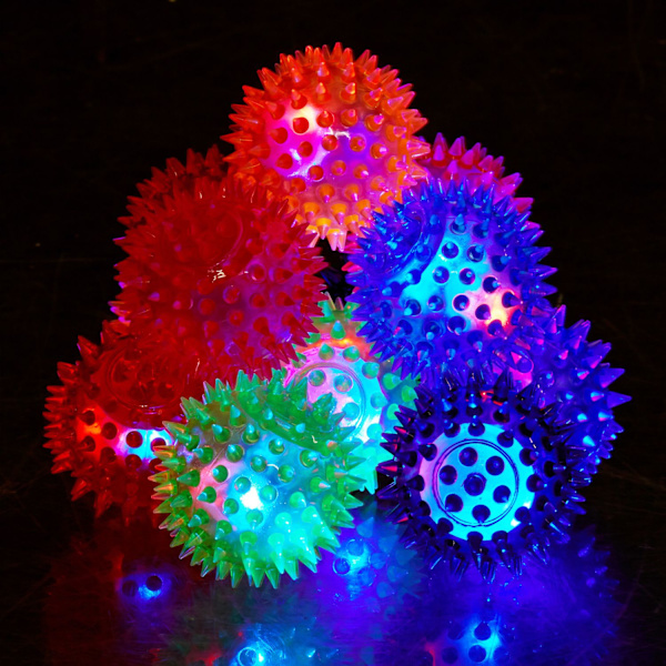 12 kpl. Kumipallot LED-valoilla