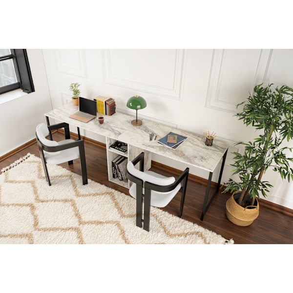 Study Desk Twin Study Desk - Freesia Marble, Sort