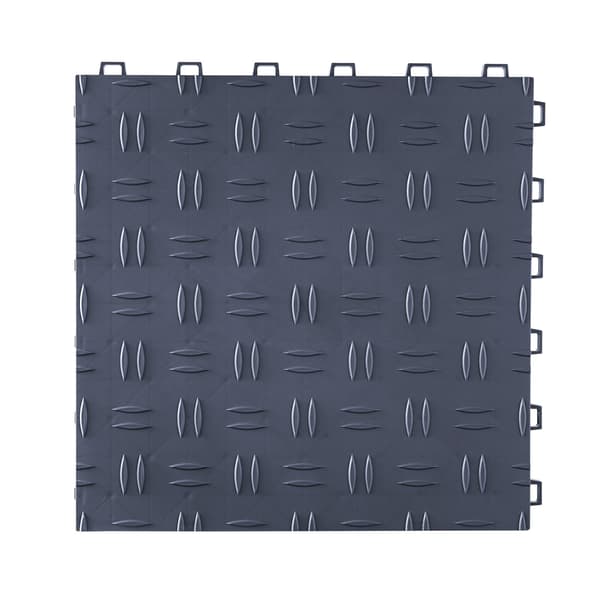 Sammenlåsende garagegulvfliser 12x12, 50-pak, grå