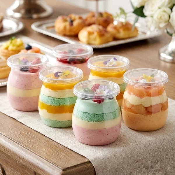 Dessertkoppar med lock, 160 ml, set om 6