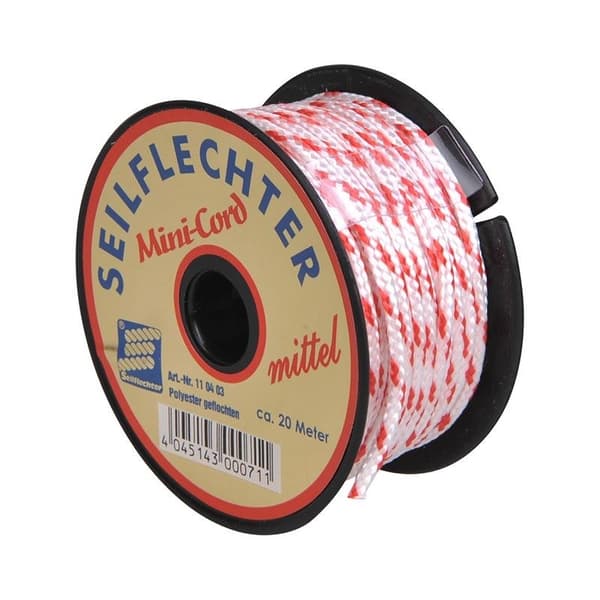 Minicord polyester. 3 mm. 20m. flätad. blandad