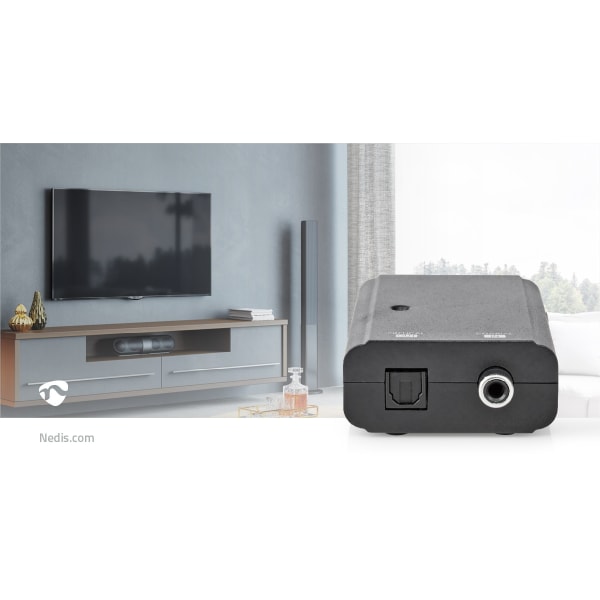 Digital Audio Converter | 1-vejs | Tilslutninger indgang: 1x S/PDIF | Tilslutninger udgang: TosLink Hun | Manual | Sort