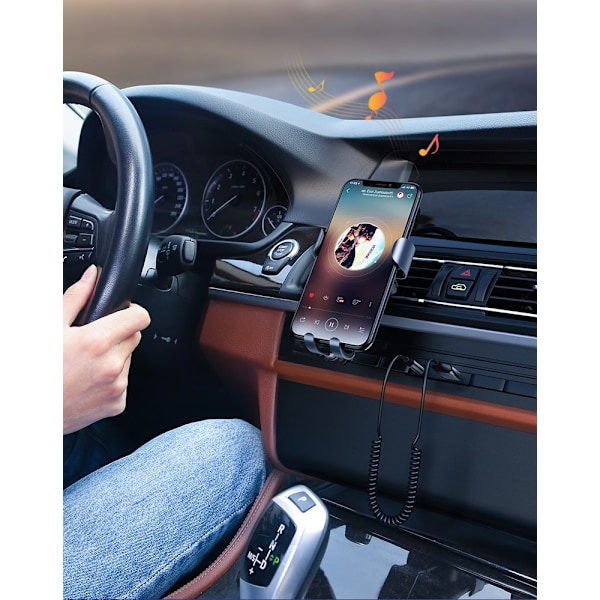 Äänivastaanotin Bluetooth 5.3 audiosovitin USB AUX -liitäntäkaapeli musta