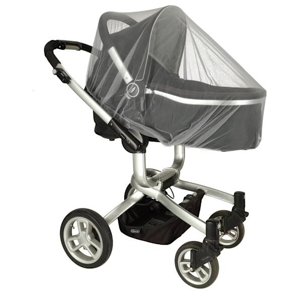 Barnvagn elastiskt myggnät 140cm grått