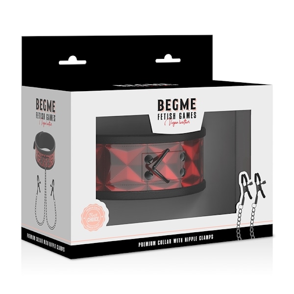 Begme - Red Edition krage med nippelklämmor med neoprenfoder
