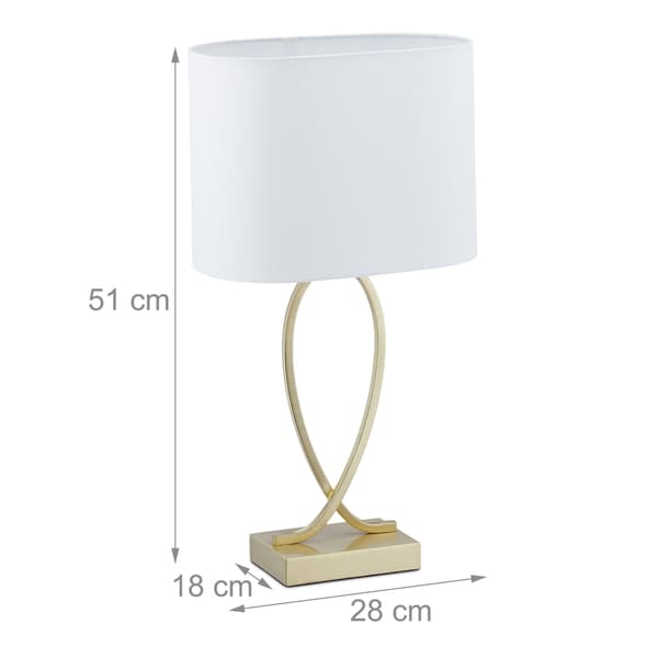 Bordlampe med stofskærm guld