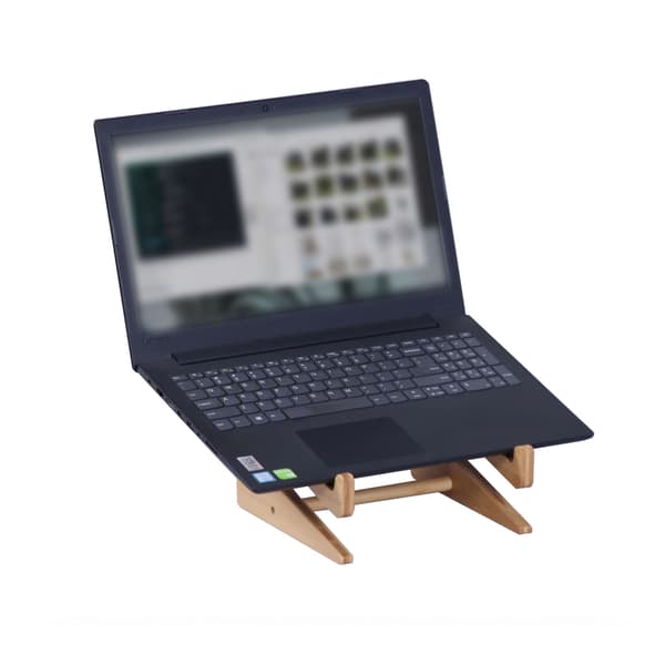 Laptopställ i bambu, 10–15 tum, justerbart