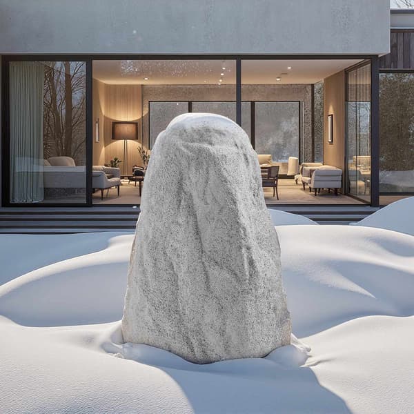Faux Rock-skydd för brunnspump, medium HDPE, grå