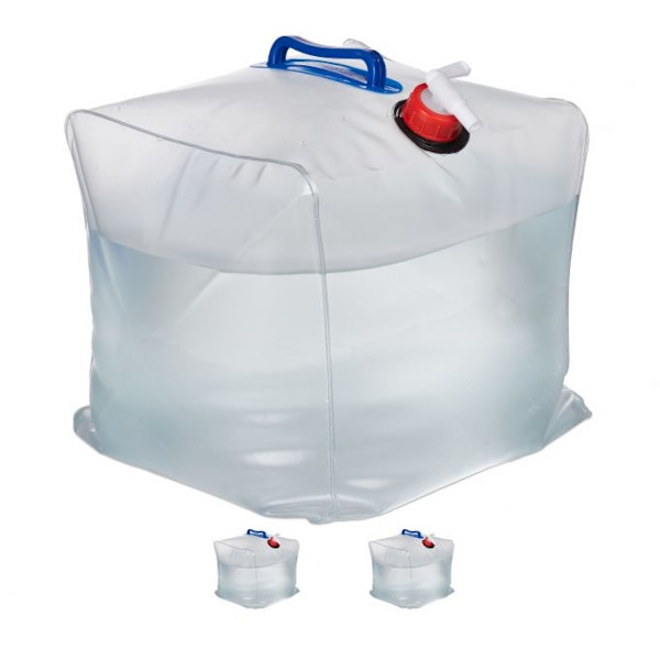 set med 3 hopfällbara vattenbehållare 20 l