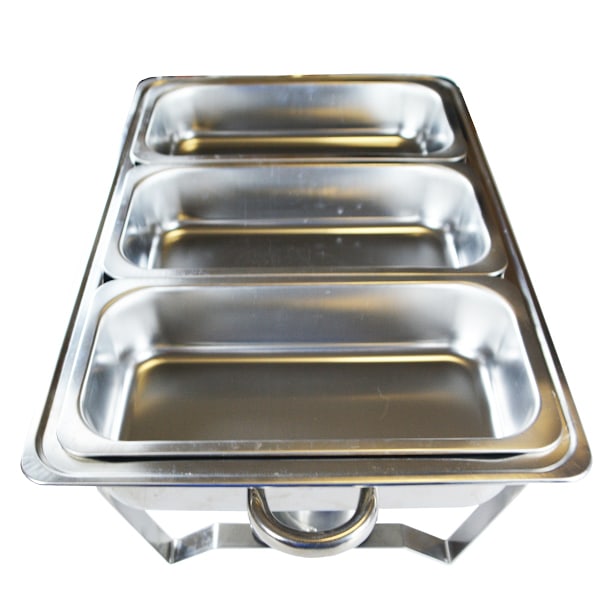 Herzberg HG-8022-3: Chafing Dish i rustfrit stål - 3 dele 1/3 madpande