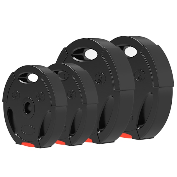 Setti 4 käsipainoa, 2 x 2,5 kg/5 kg painoja, painolevysetti, painolevyt 2,5 cm käsipainotankoon, halkaisija Ø 25/30 mm, musta