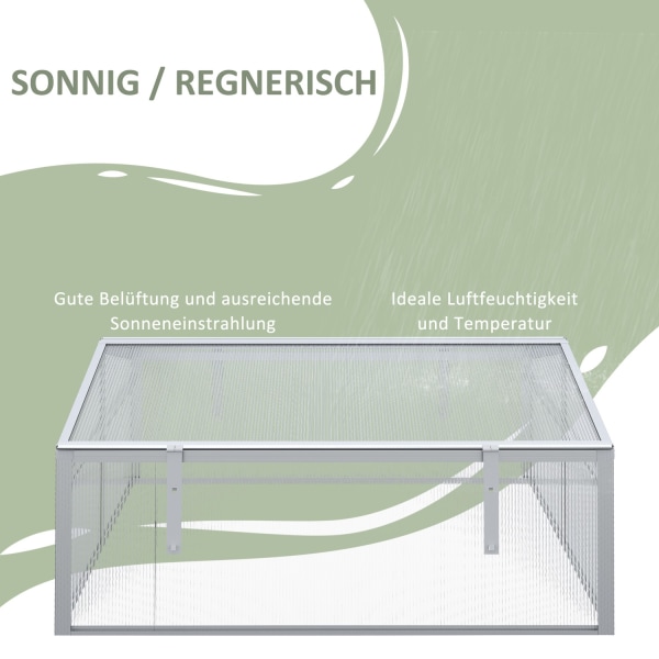 Cold Frame Alumiini 100X100X48Cm Korotettu Sänky Säädettävällä K