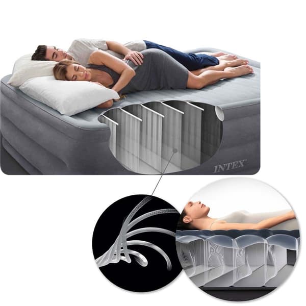 Velour Luftmadrass, 203x152 cm, Queen Size