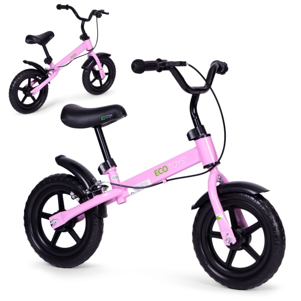 Balancecykel med bremse til børn, EVA hjul ECOTOYS , pink