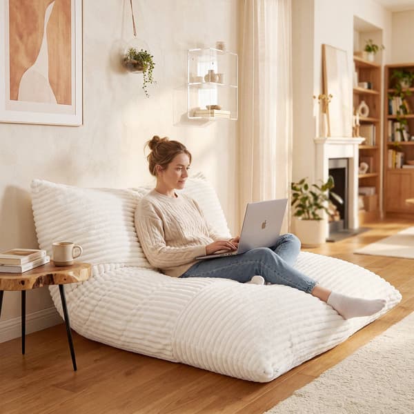 Konvertibel bäddsoffa i manchester, säckväv, maskintvättbart överdrag