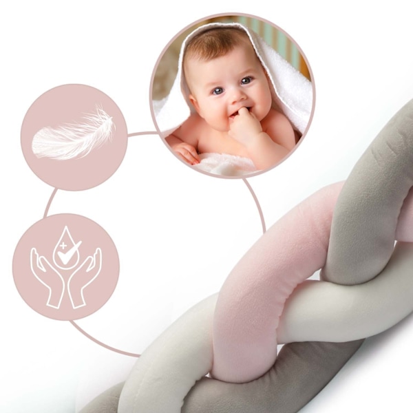 Ricokids tremmeseng 2m - pink og grå