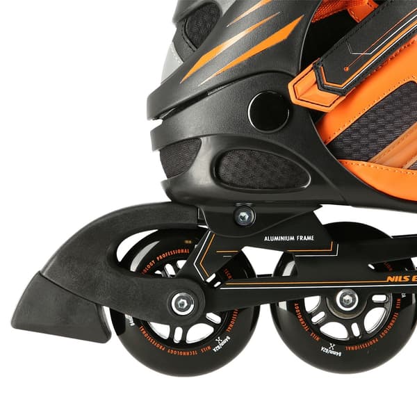 Inline-skøjter, sort-orange, størrelse 42