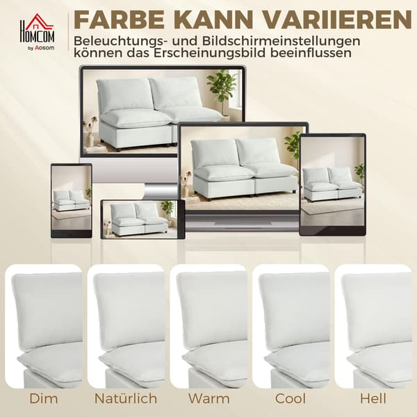 2-istuttava modulaarinen sohva, 146 cm keinonahka, harmaa