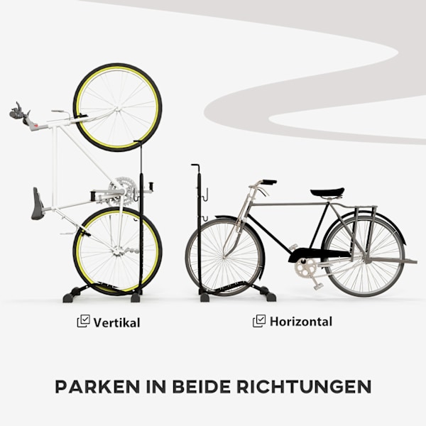Cykelstativ, lodret vandret cykelstativ, stativ, vejrbestandig, 45 x 44 x 118 cm, metal