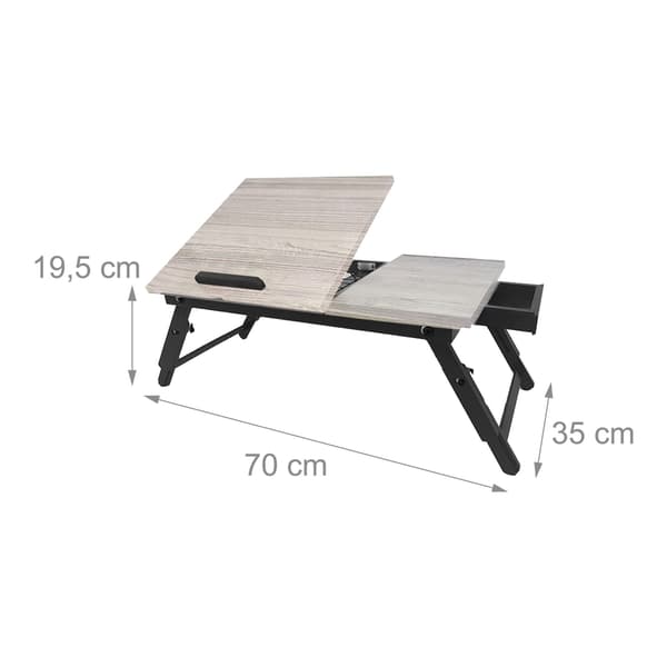 Justerbart laptopbord med skuffe – vippebar top