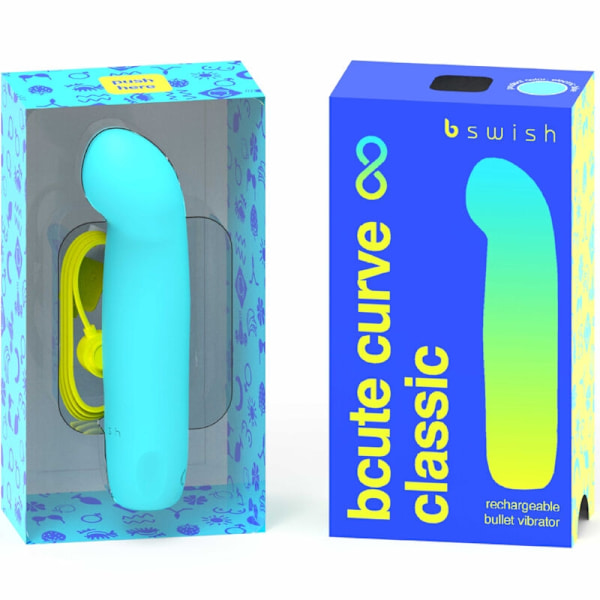 B Swish - Bcute Curve Infinite Classic ladattava vibraattori sininen silikoni
