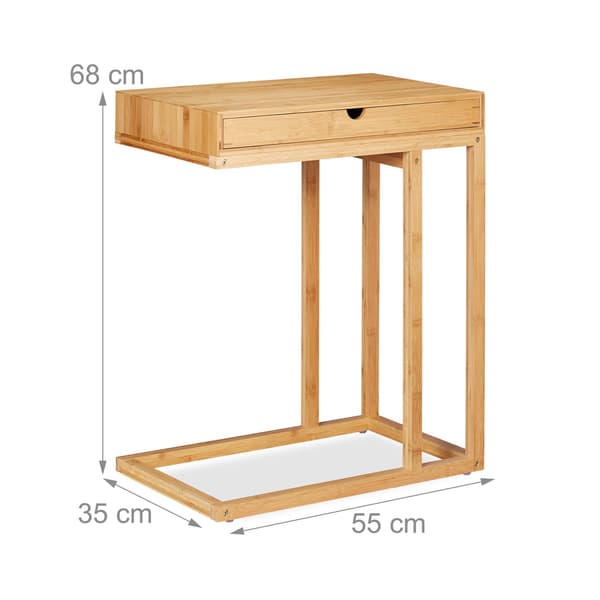 Bambu sidobord med låda