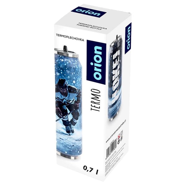 Rejsekrus 700 ml, rustfrit stål, hockeydesign