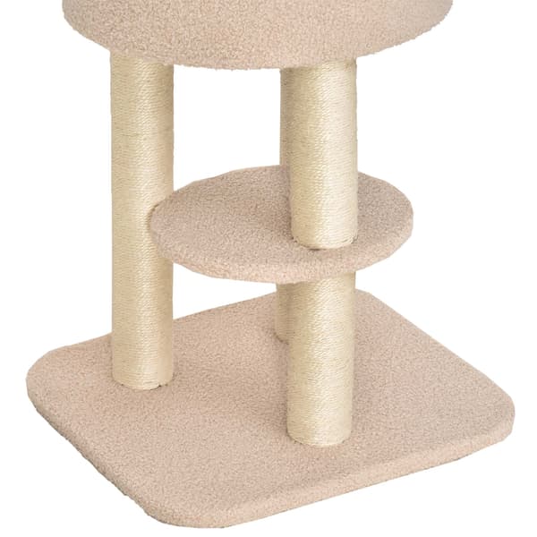 Kradsetræ 148 cm med hule, sisalstolper, beige