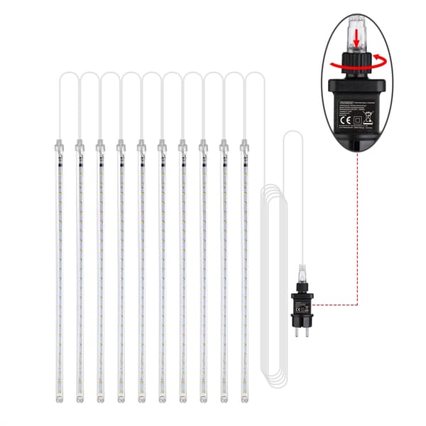 LED-julbelysning, 6,6 m, kallvit, IP44, utomhus