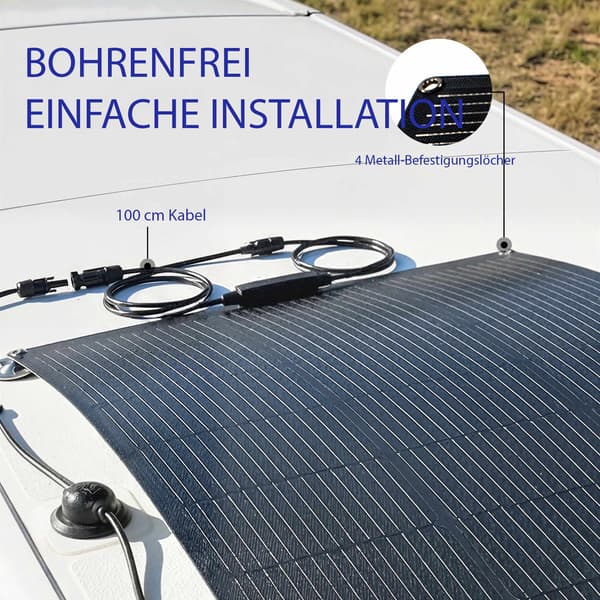 100W fleksibelt solpanel, 24,6% effektivitet, dobbelt USB
