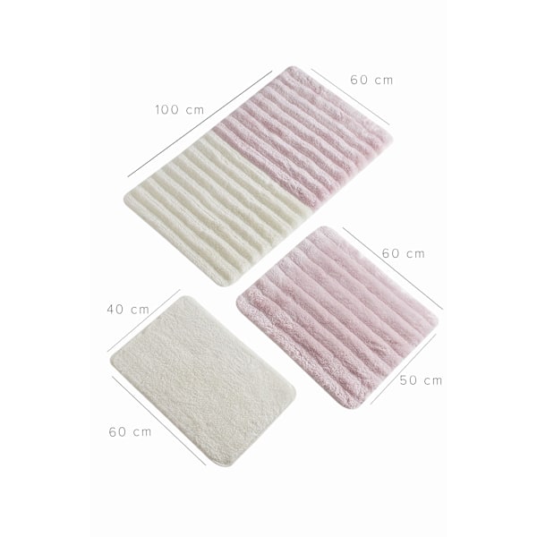 Akryl Badmatta Set (3 delar) Mjuk - Rosa
