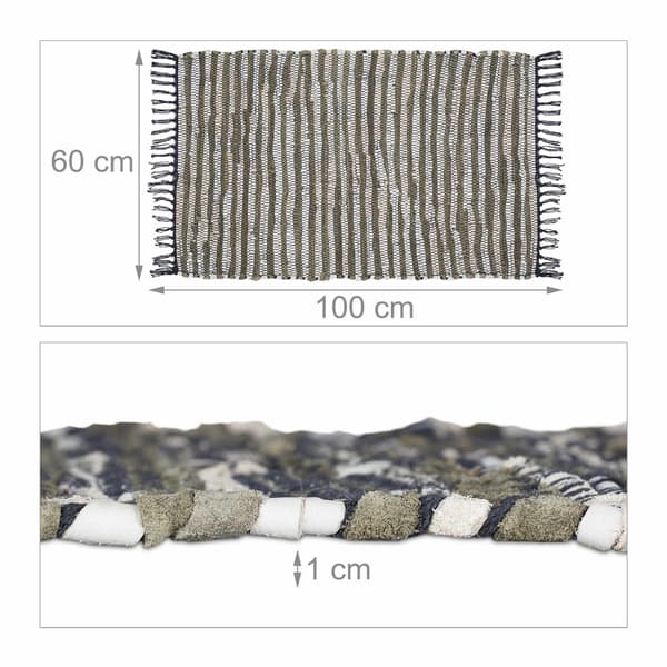 Läder & Bomull Runner Matta 60x100 cm