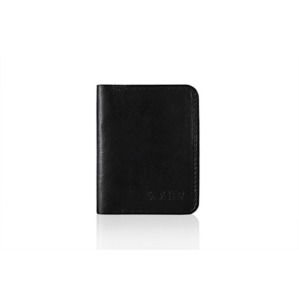 Tunn läder plånbok för män SOLIER SW11 SLIM BLACK