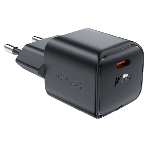 GaN PD 20W USB-C miniladdare, svart