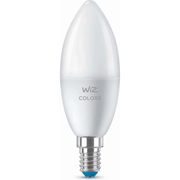 WiZ smart lampe, E14, RGBW - alle farver og nuancer af hvidt lys, Wi-Fi, 470 lm