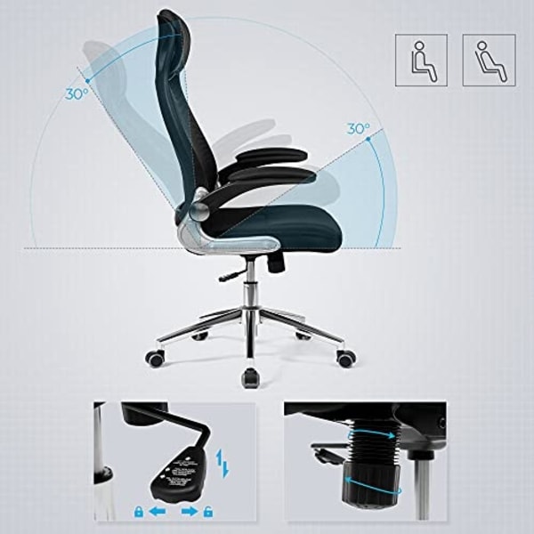 Ergonominen työtuoli säädettävällä korkeudella ja verkkoselkänojalla