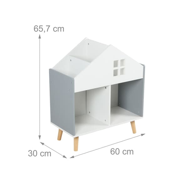 Barnhusformad hylla, MDF och furu