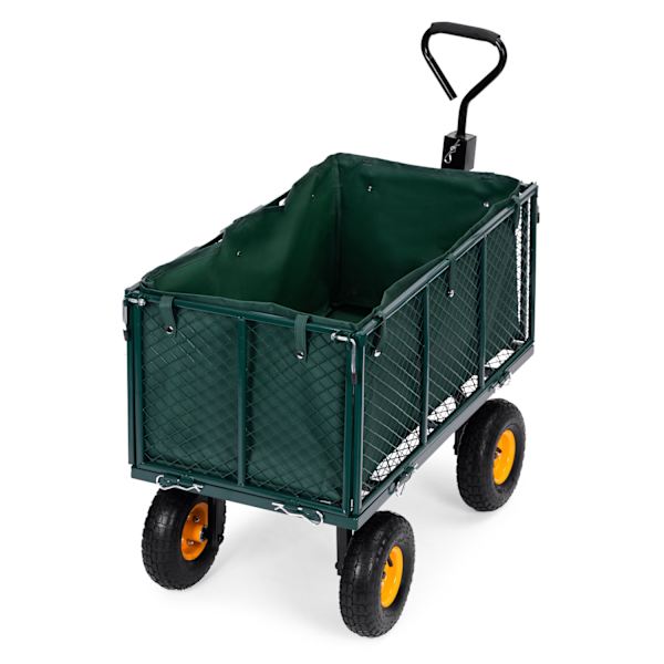 Puutarhakuljetuskärry, 400 kg, traktorille, avattavat sivupaneelit, suuret puhallettavat pyörät, MultiGarden