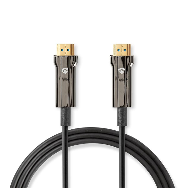 Aktiivinen Optinen Ultra High Speed HDMI-Kaapeli jossa Ethernet | HDMI™ liitin | HDMI™ liitin | 8K@60Hz | 48 Gbps | 15.0 m | Pyöreä | PVC | Musta | Pa