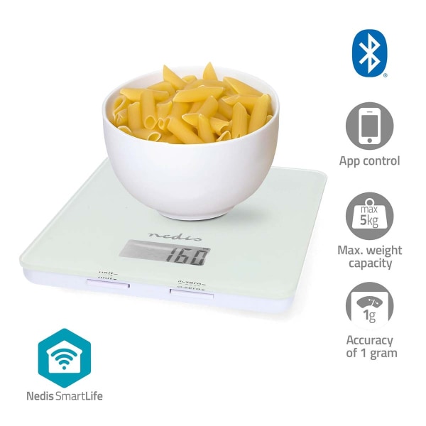 SmartLife köksvåg | Bluetooth® | Glas / Plast | Vit
