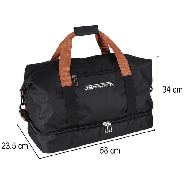 Håndbagagetaske, sort, 2 rum