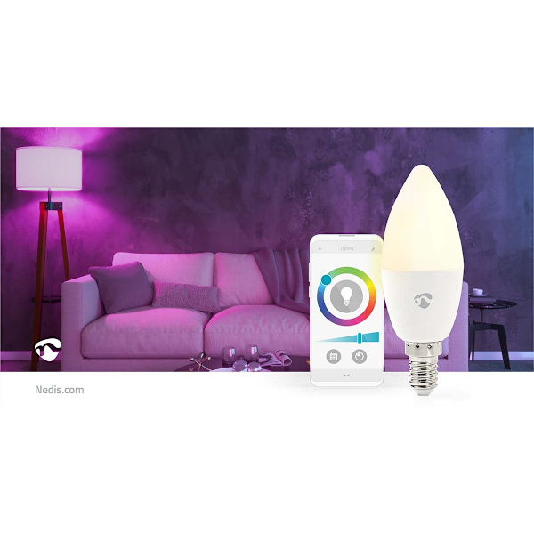 SmartLife RGB Lamppu | Wi-Fi | E14 | 470 lm | 4.9 W | Lämpimästä kylmään valkoiseen / RGB | 2700 - 6500 K | Android™ / IOS | Kynttilä | 1 kpl