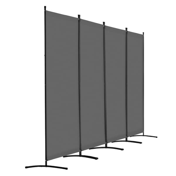 4-panels hopfällbar rumsavdelare, grå