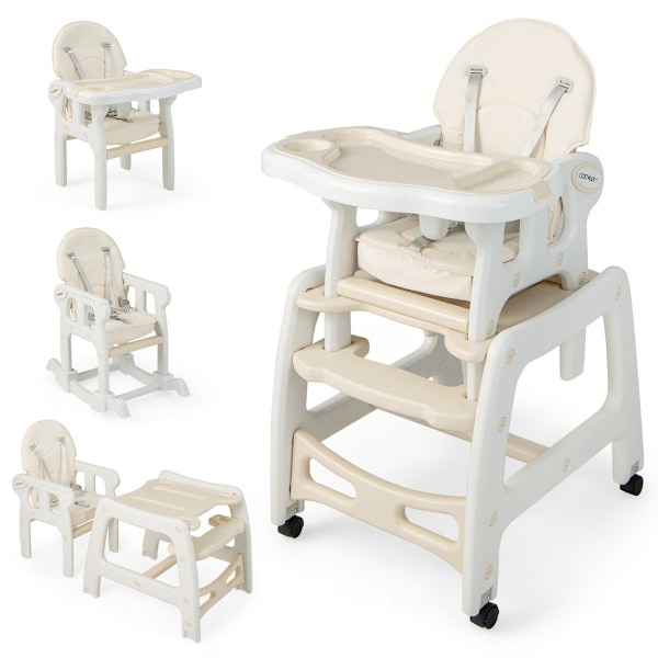 3 i 1 barnstol, barnstol & matstol & barnsittgrupp 62 x 51 x 104 cm beige