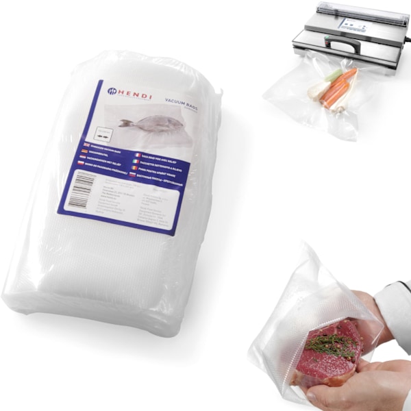 Räfflade påsar för bandvakuumförpackningsmaskiner 250x350mm 100 st.