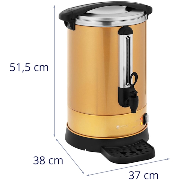 Kaffe/temaskine med hane og drypbakke 14 l 1500 W guld